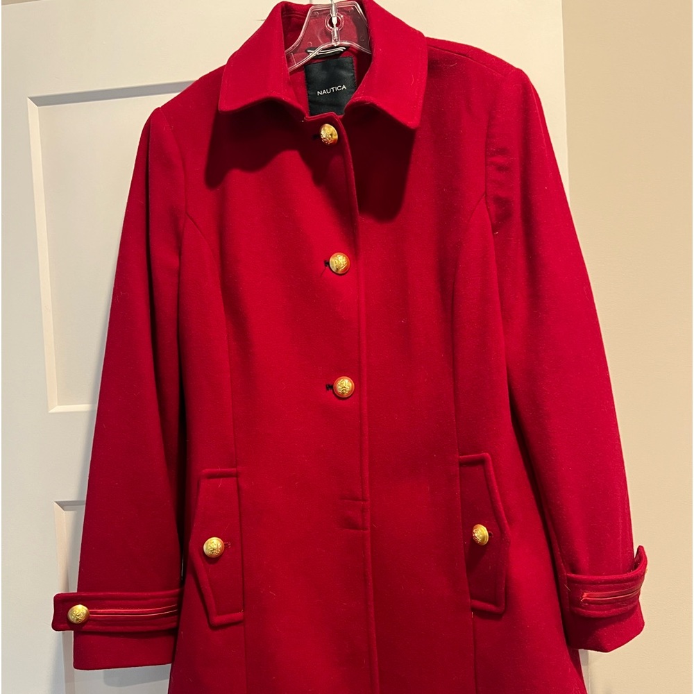 Dark red Nautica coat.  Size large (runs a little small)